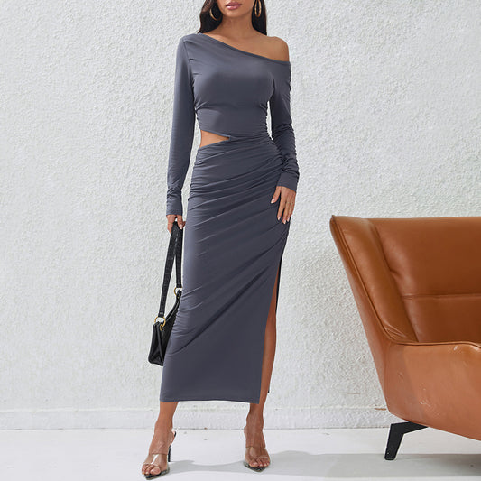 Opening Design Slim Mid Length Dress
