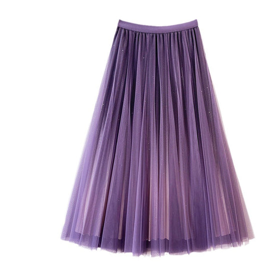 Gradient Color Pleated Skirt