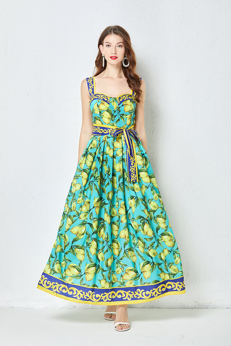 Printed A Line Cami Maxi Dress