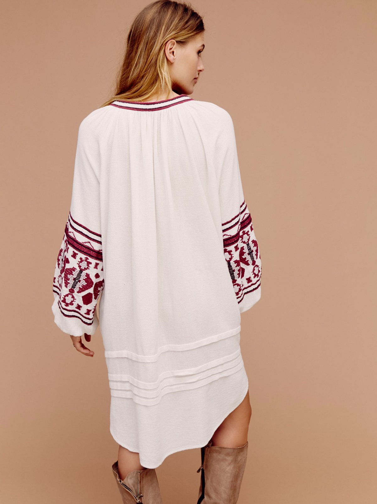 Bohemian Holiday Ethnic Embroidered Loose Cardigan Dress