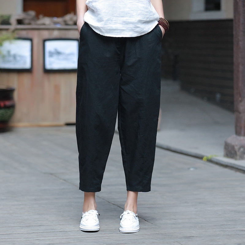 Summer Artistic Cotton Linen Casual Pants