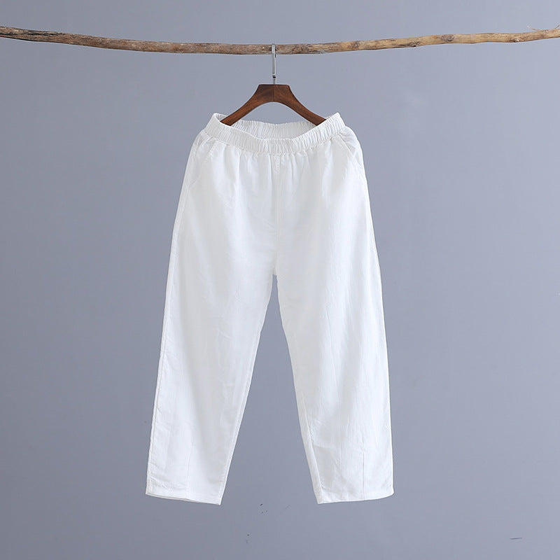 Summer Artistic Cotton Linen Casual Pants