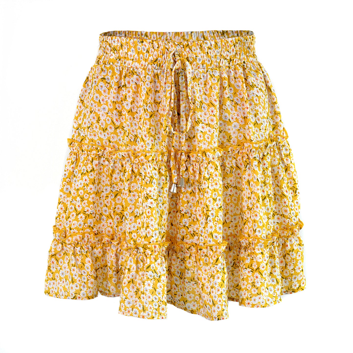 High Waist Ruffles Floral Skirt