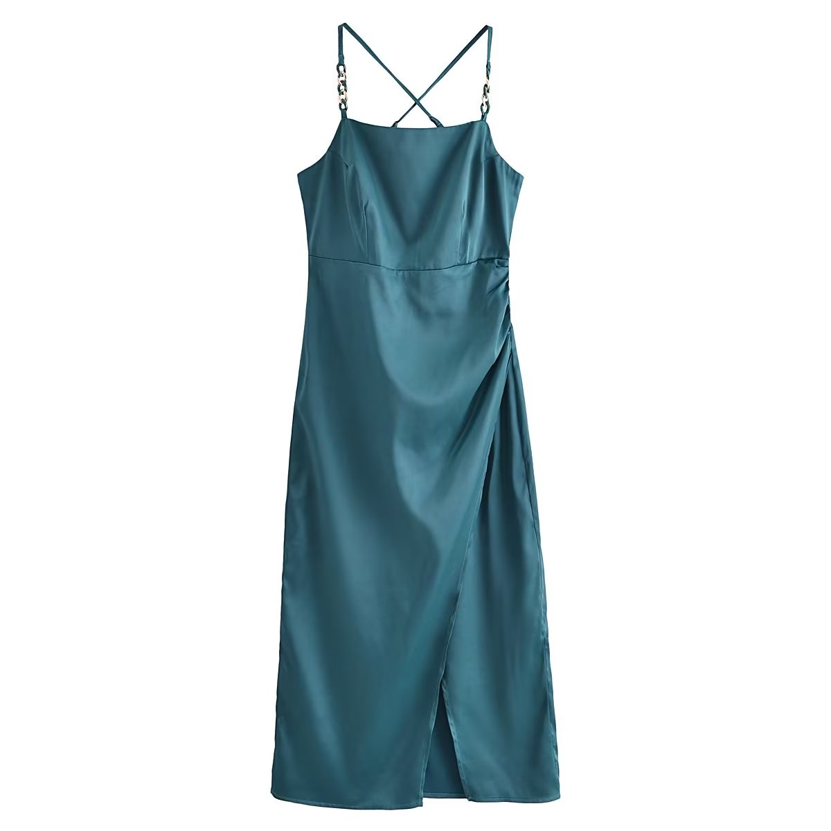 Robe élégante en satin avec chaîne