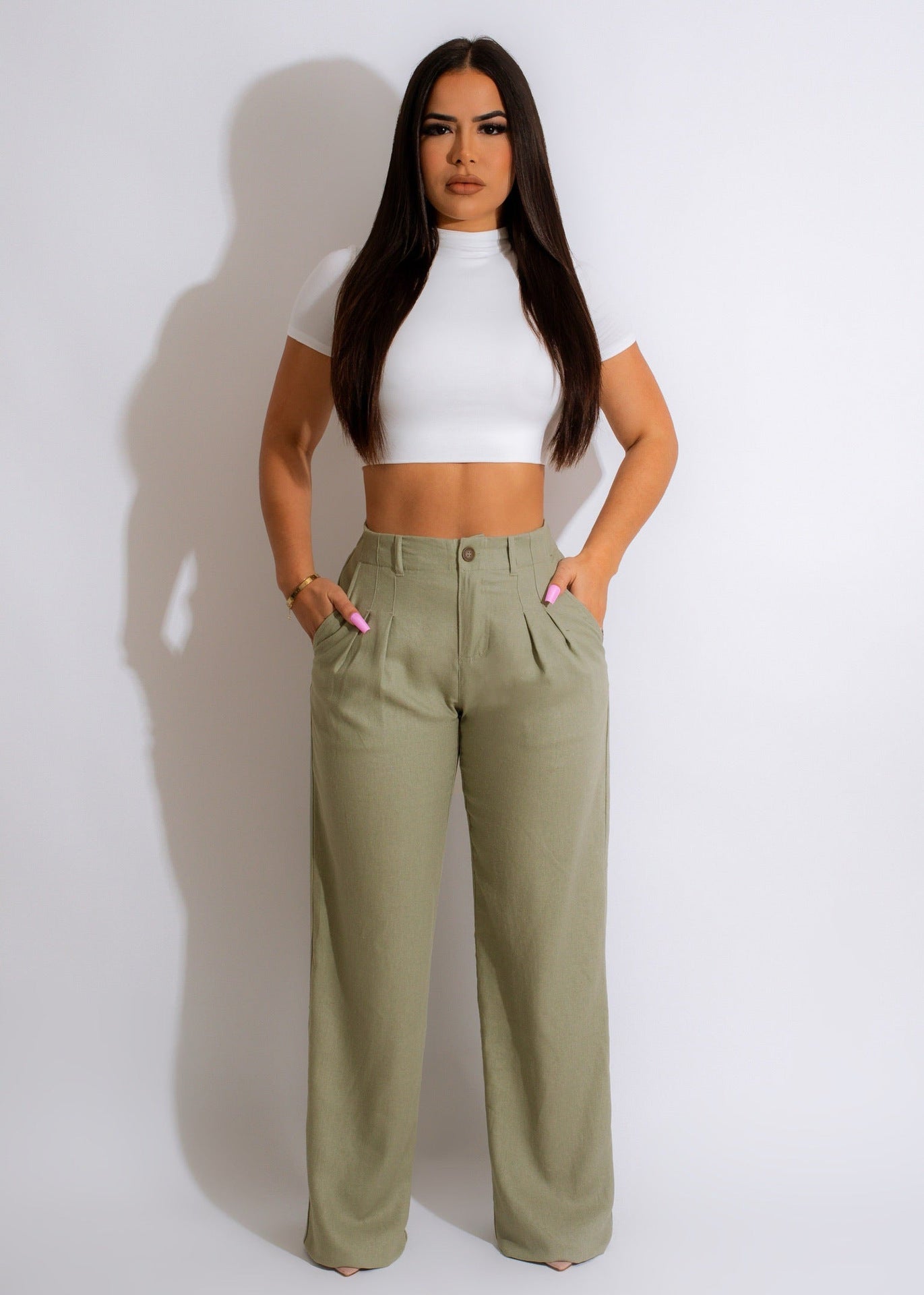 Linen Cotton Breathable Straight Leg Pants