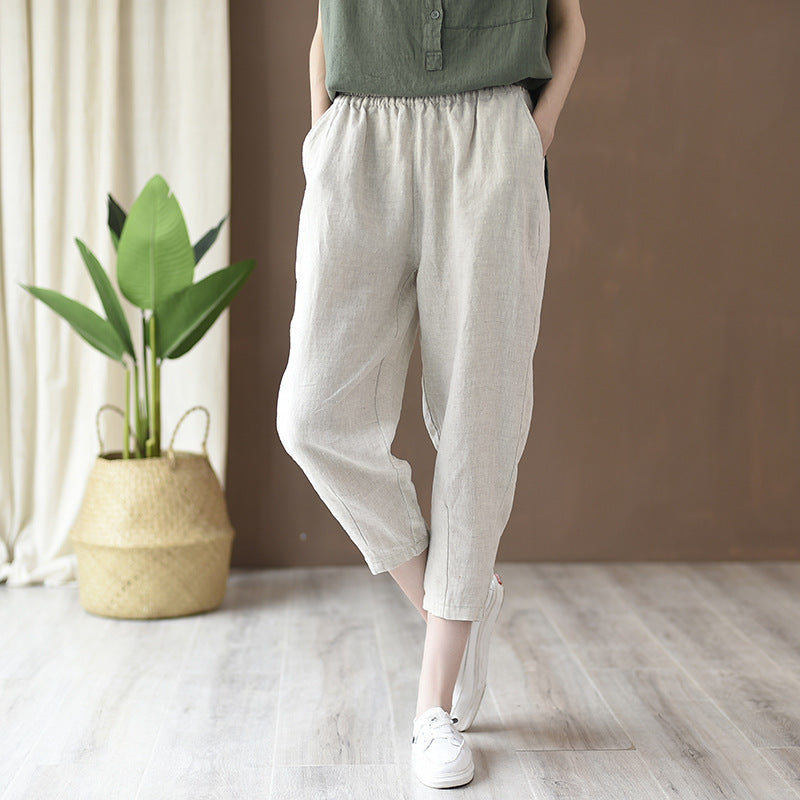 Summer Artistic Cotton Linen Casual Pants