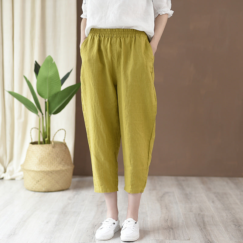 Summer Artistic Cotton Linen Casual Pants