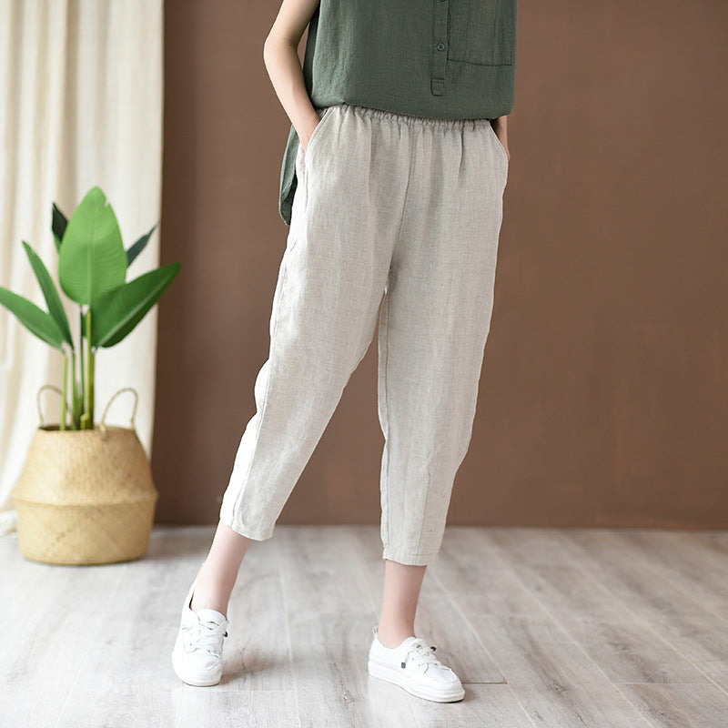 Summer Artistic Cotton Linen Casual Pants