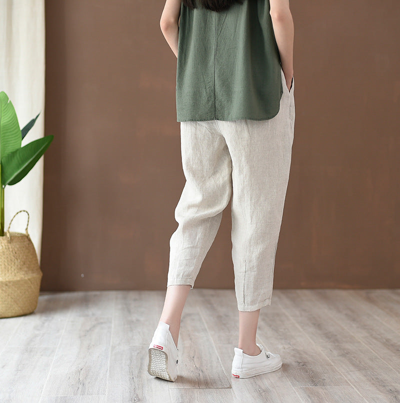 Summer Artistic Cotton Linen Casual Pants