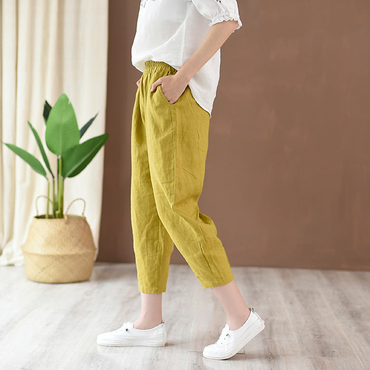 Summer Artistic Cotton Linen Casual Pants