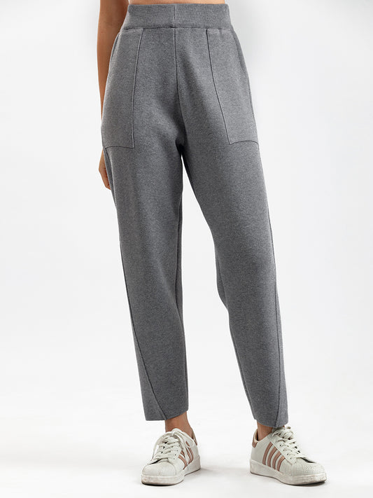 High Waist Knit Harem Pants