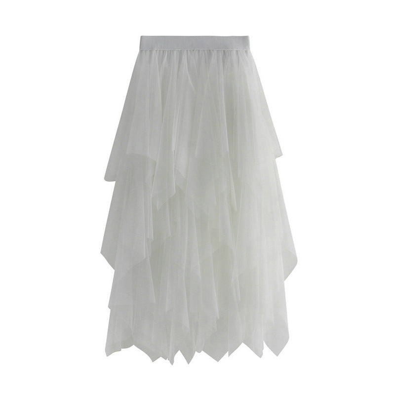 Irregular Asymmetric Mesh Skirt