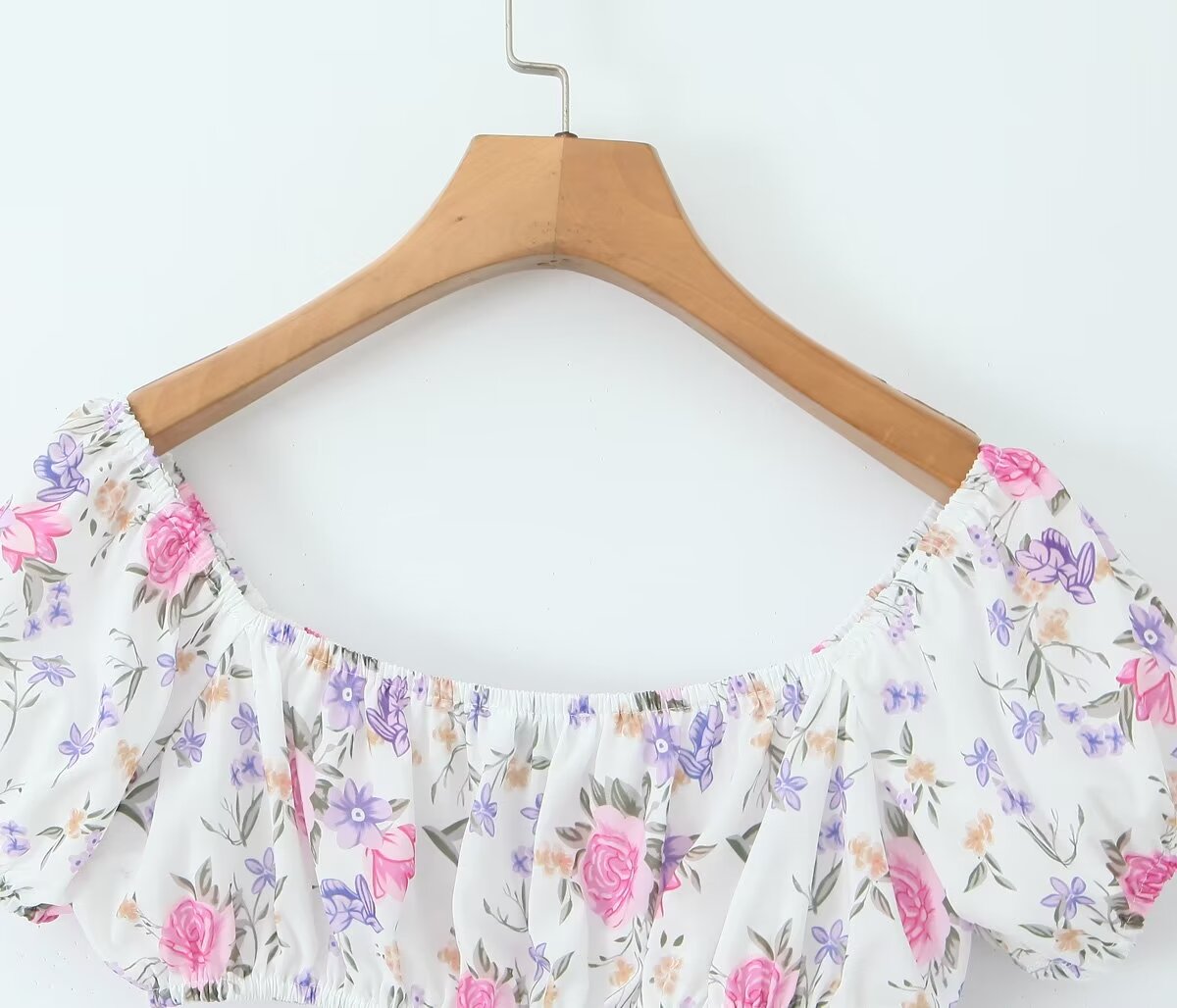 Sexy Square Neck Floral Top