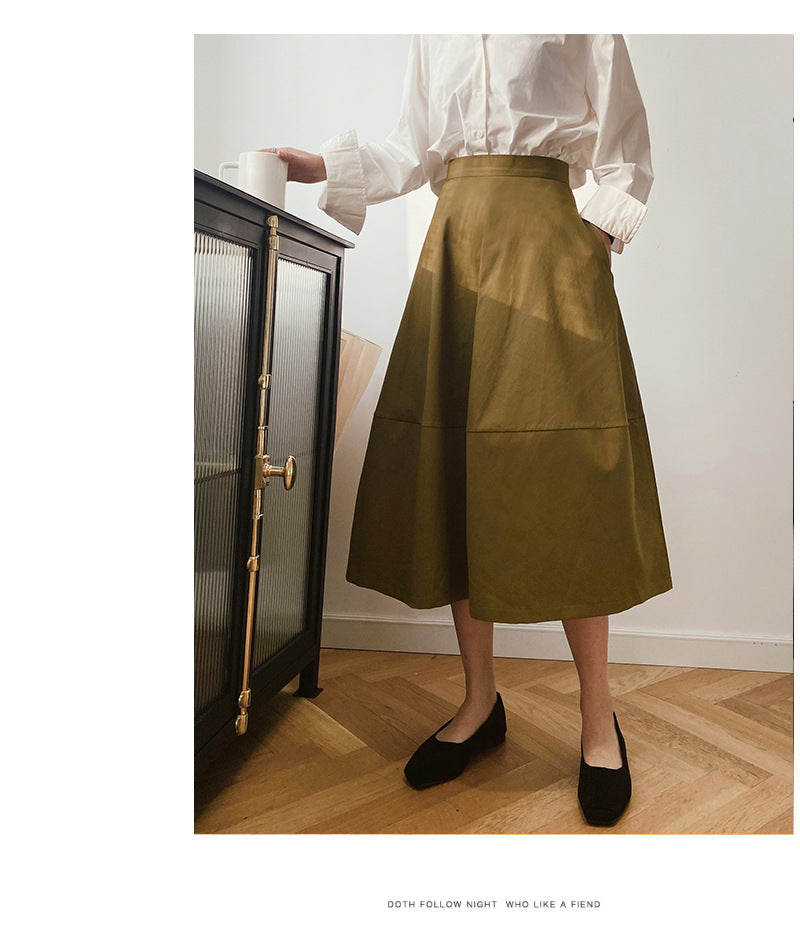 Puffy A Line Mid Length Skirt