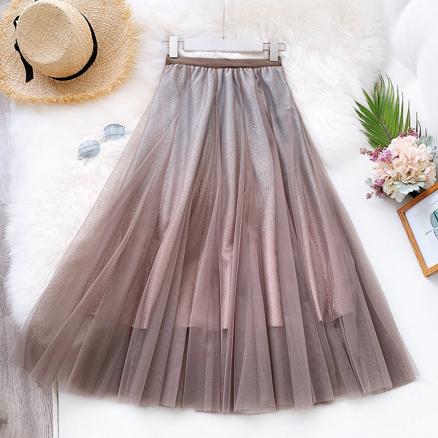 Elegant Mesh Gradient Skirt