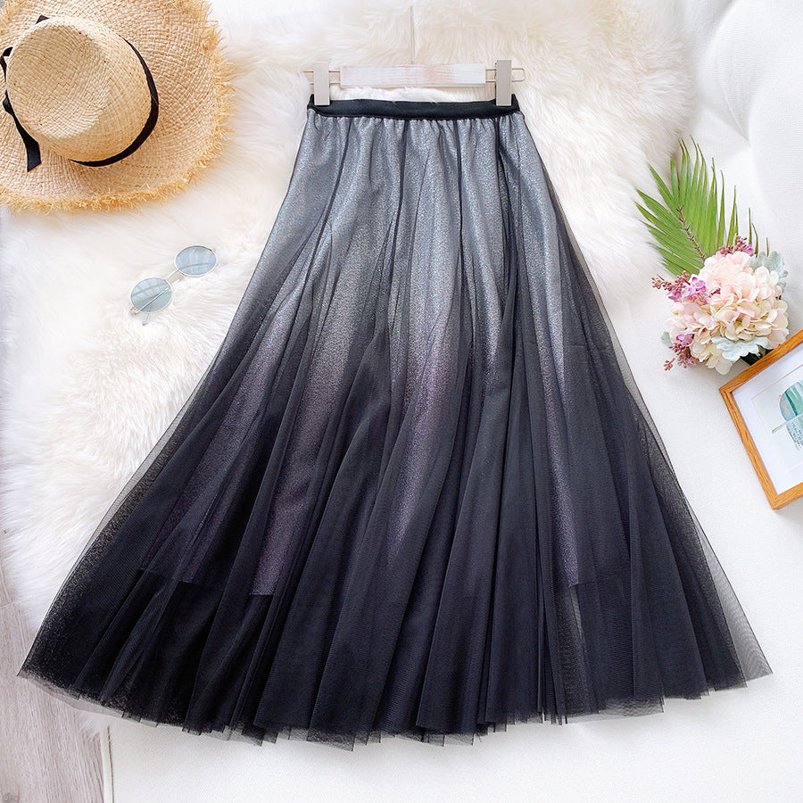 Elegant Mesh Gradient Skirt