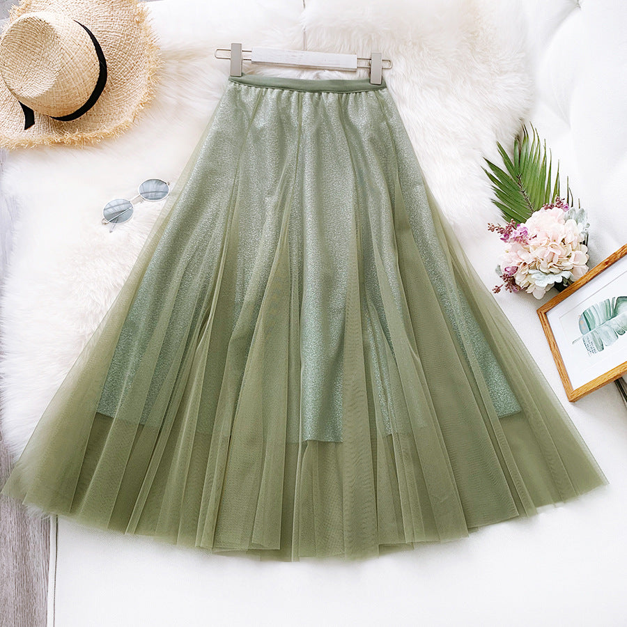 Elegant Mesh Gradient Skirt