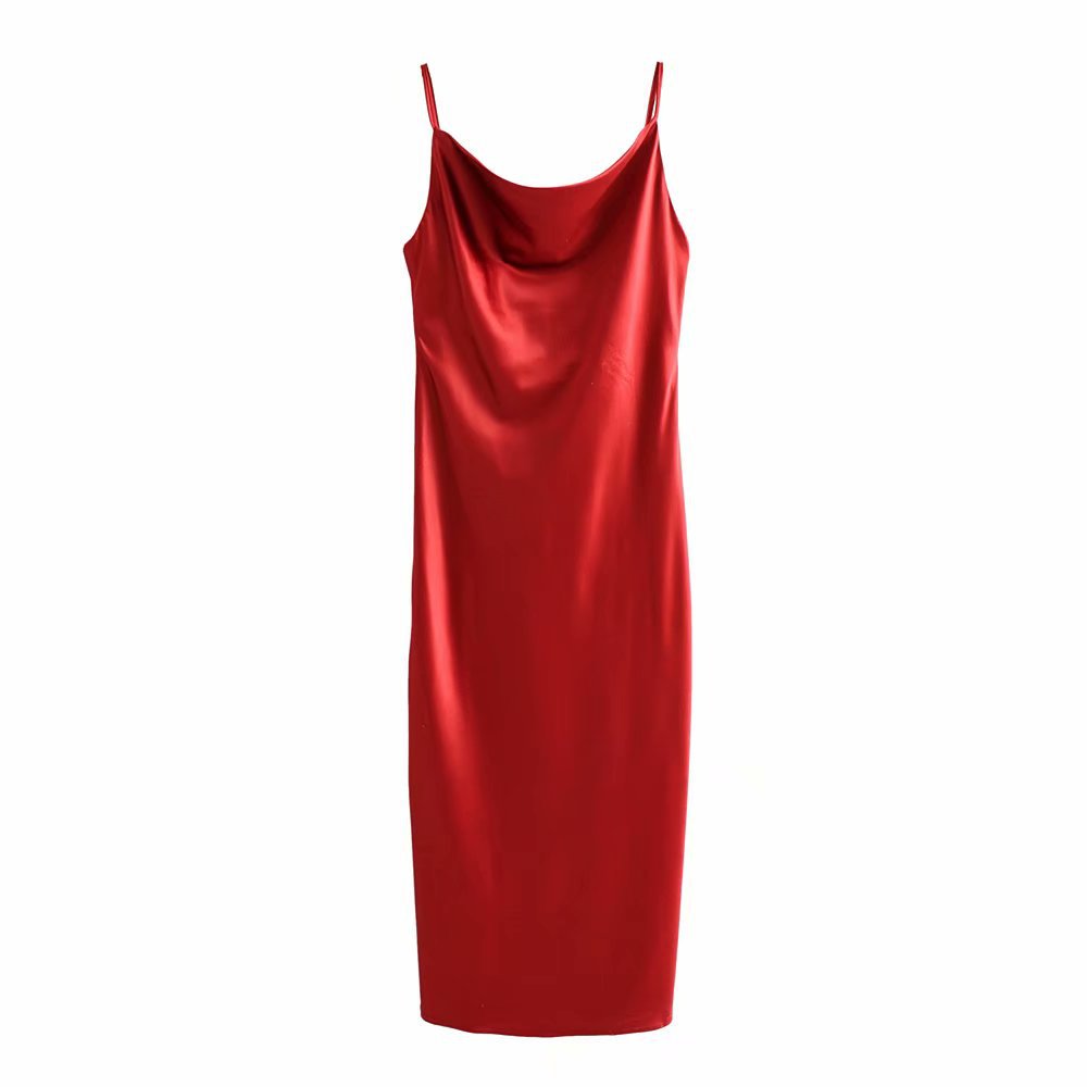 Satin Mid Length Cami Dress