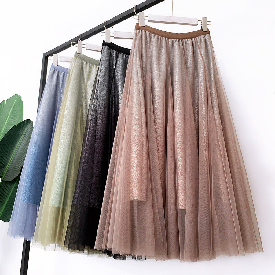 Elegant Mesh Gradient Skirt