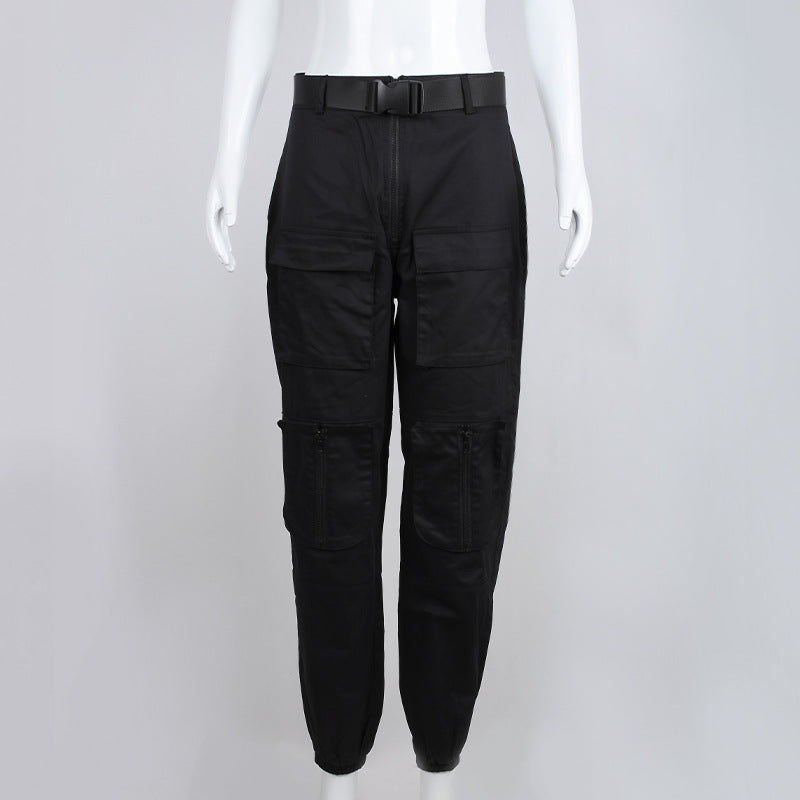 Slim Slimming High Waist Pocket Zipper Casual Ankle Banded Working Pants
