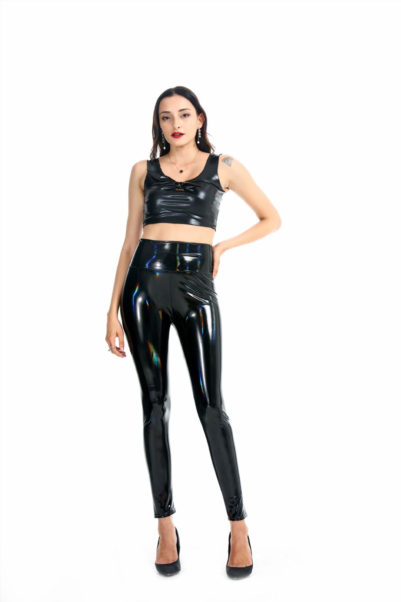 High Elastic Faux Leather Leggings Pants