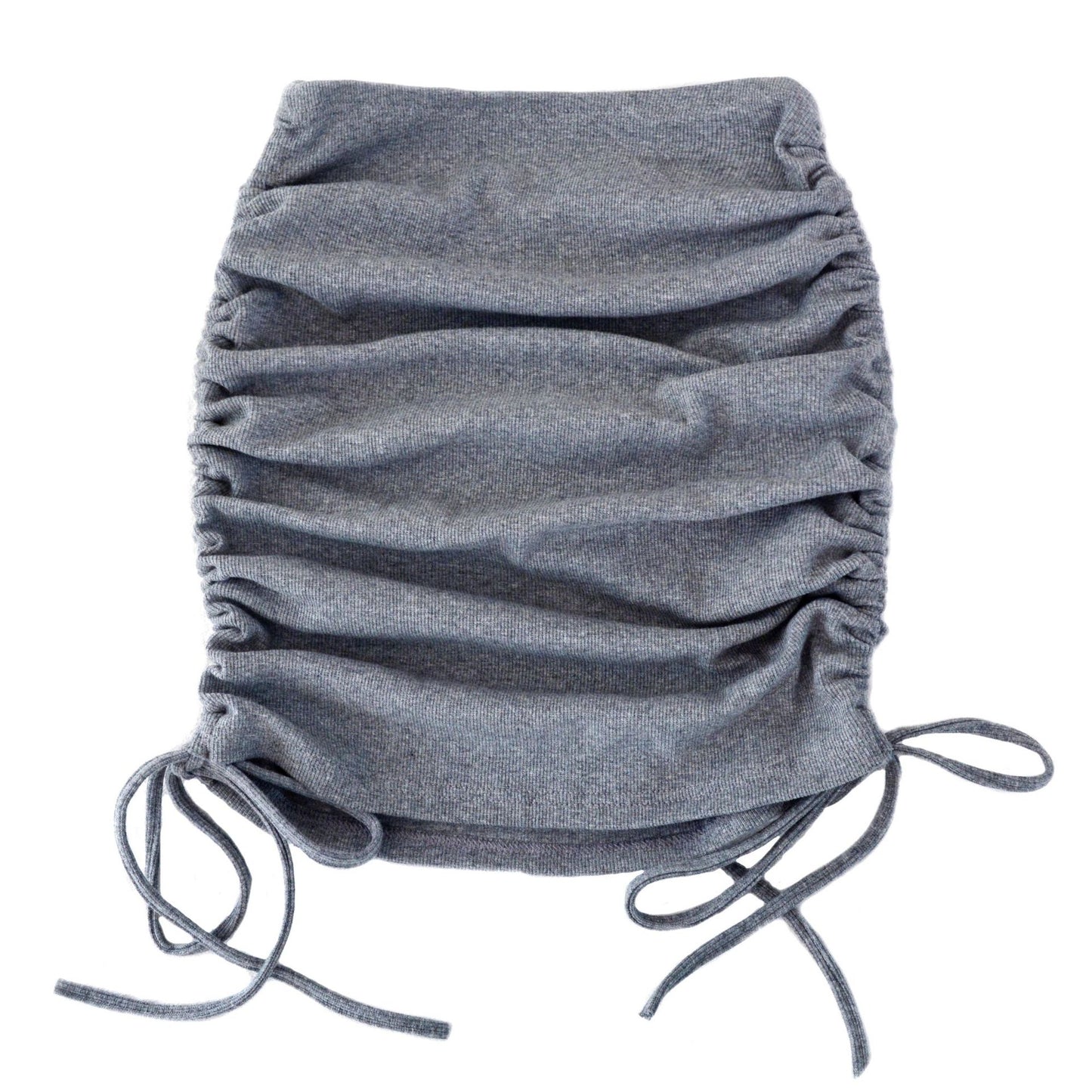 Jupe plissée élastique avec cordon de serrage latéral en tricot