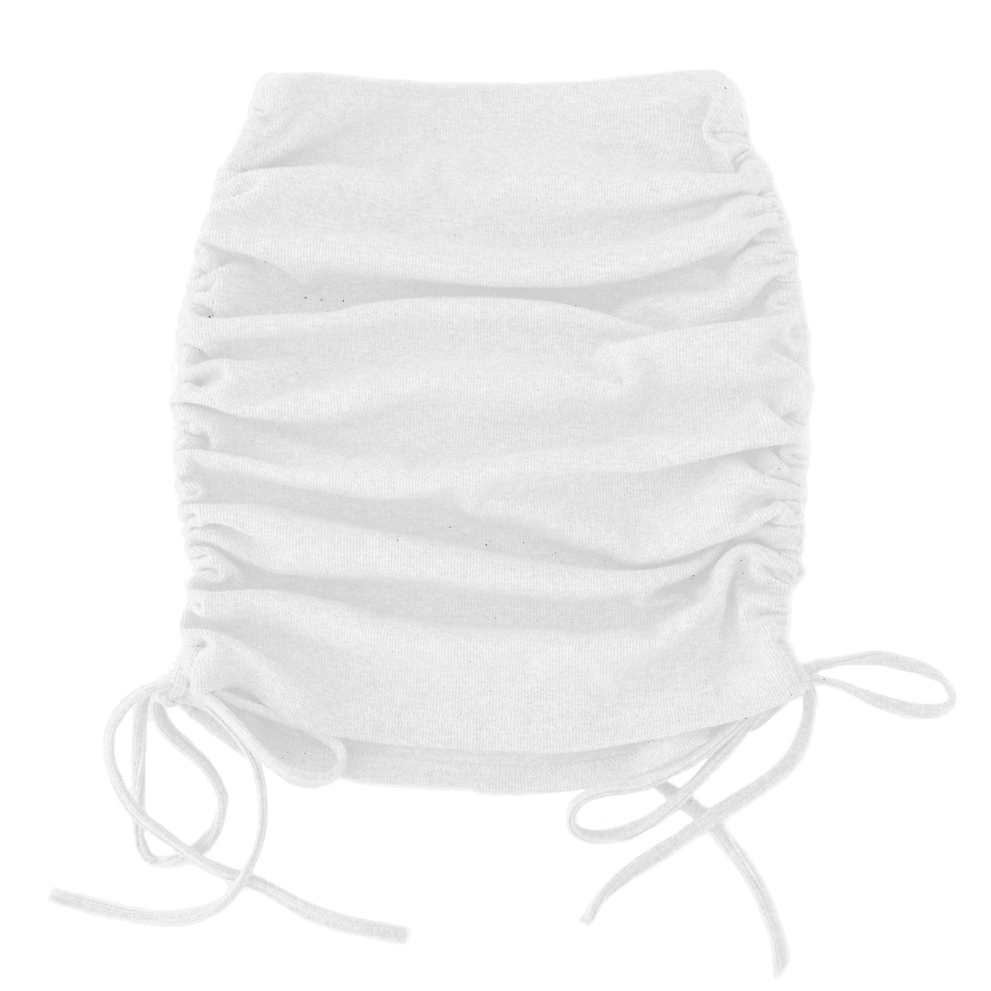 Falda plisada elástica con cordón lateral roscado de punto