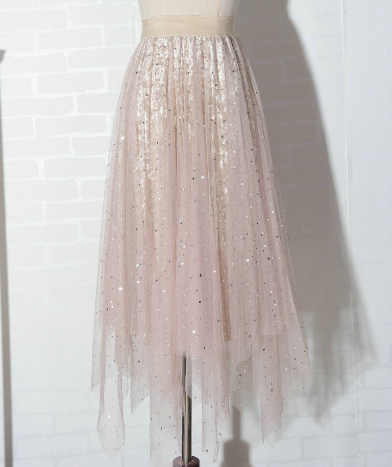 Puffy Starry Sky Mesh Skirt