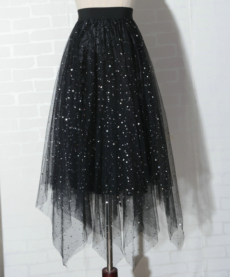 Puffy Starry Sky Mesh Skirt