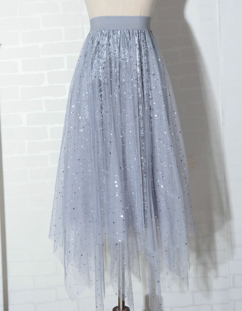 Puffy Starry Sky Mesh Skirt