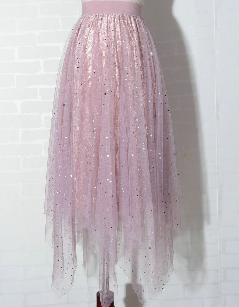 Puffy Starry Sky Mesh Skirt