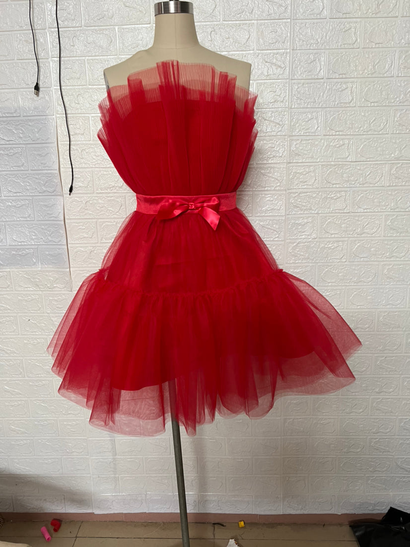 Top Mesh Graceful Bow Tutu Dress