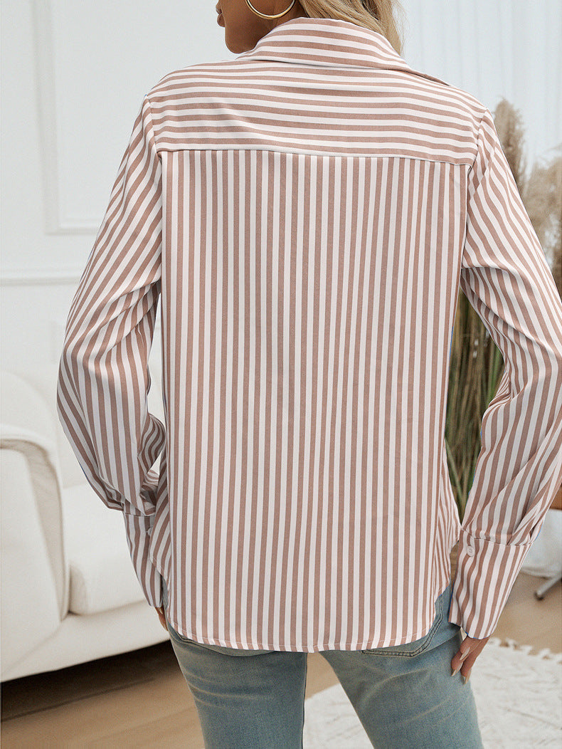 Office Striped Long Sleeve Shirt