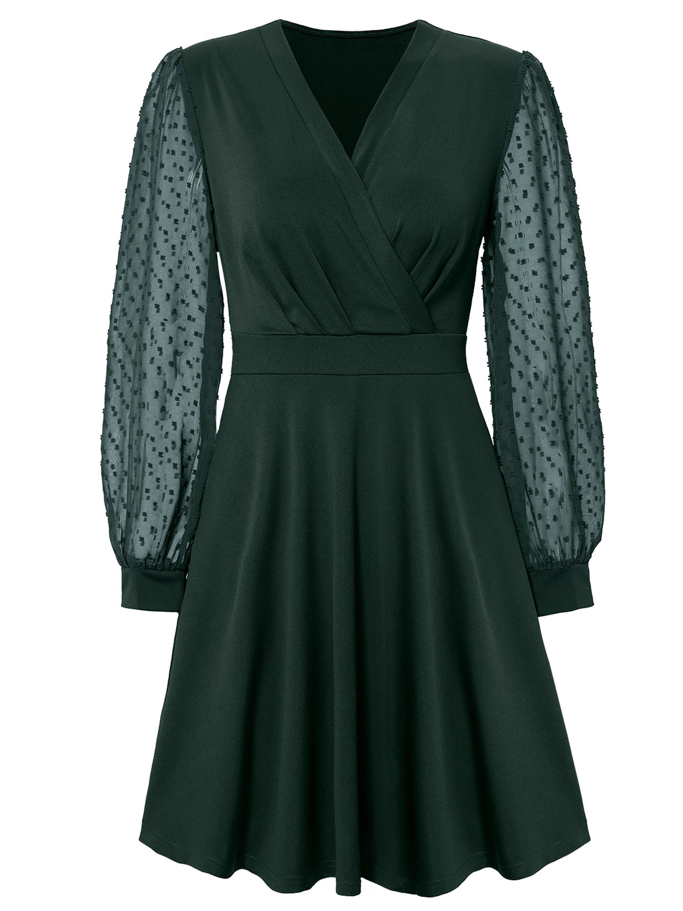 V Neck Jacquard Dress