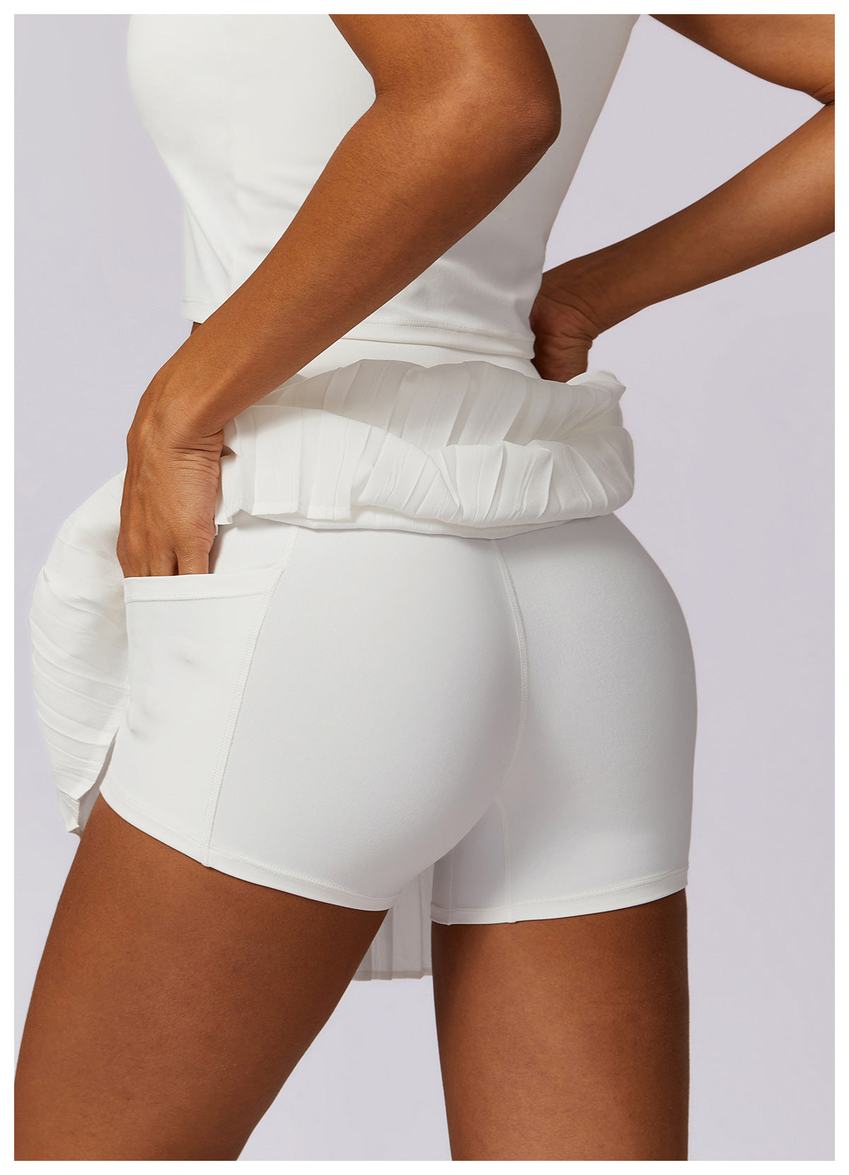 Dwuczęściowa, szybkoschnąca, sztuczna spódnica tenisowa typu culottes, odporna na ekspozycję