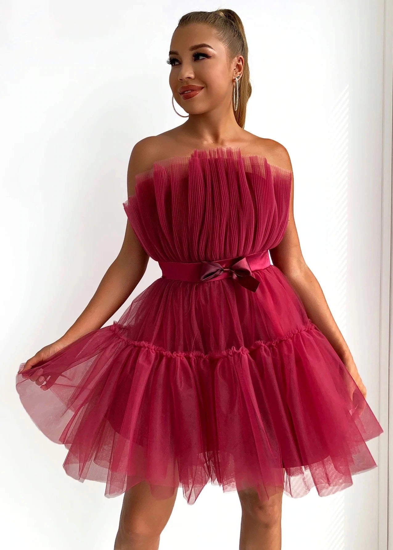 Top Mesh Graceful Bow Tutu Dress