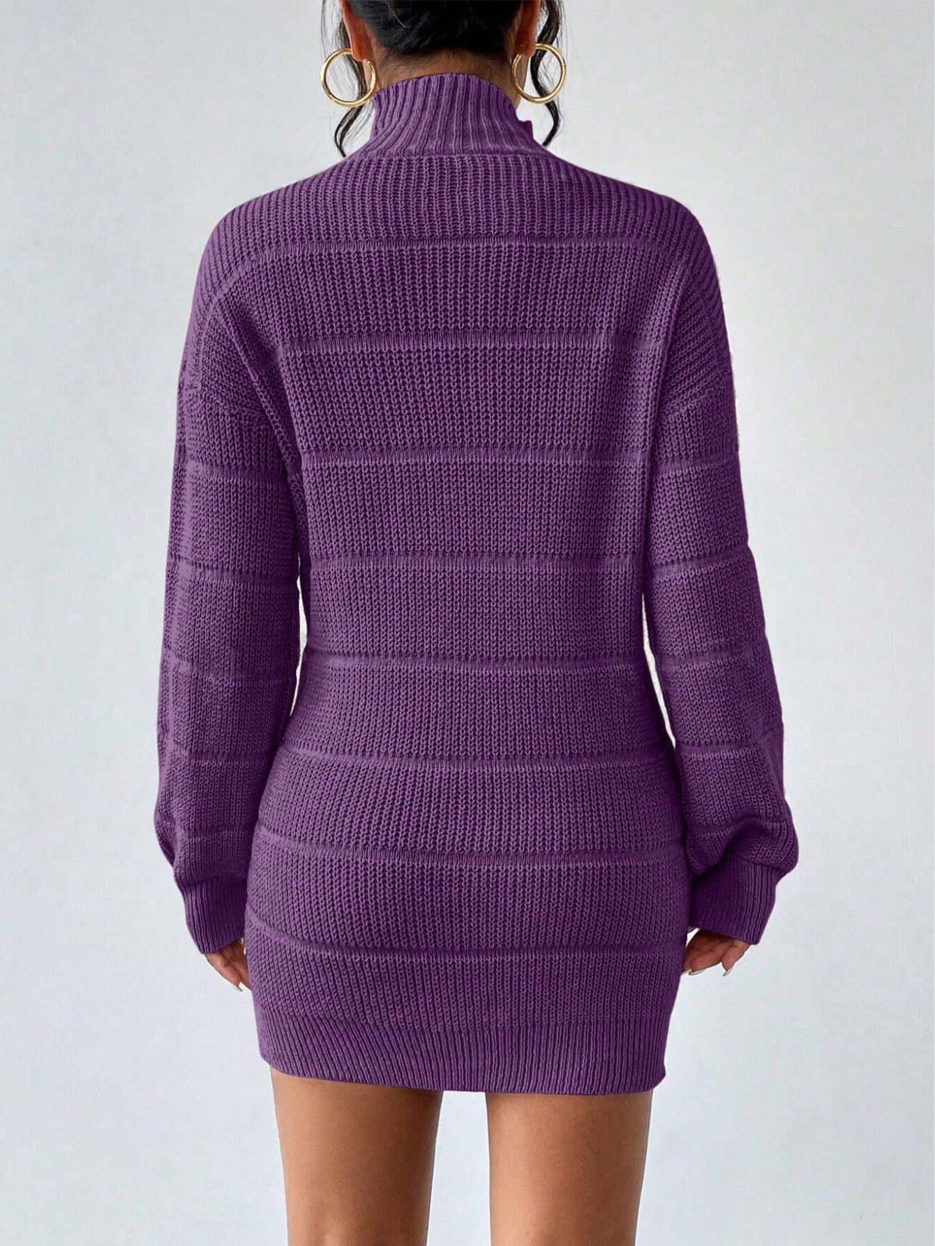 Half Turtleneck Knitted Sexy Dress