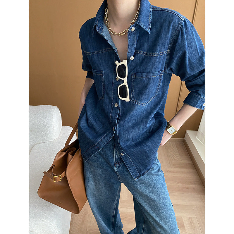 Camicia in denim lavato retrò