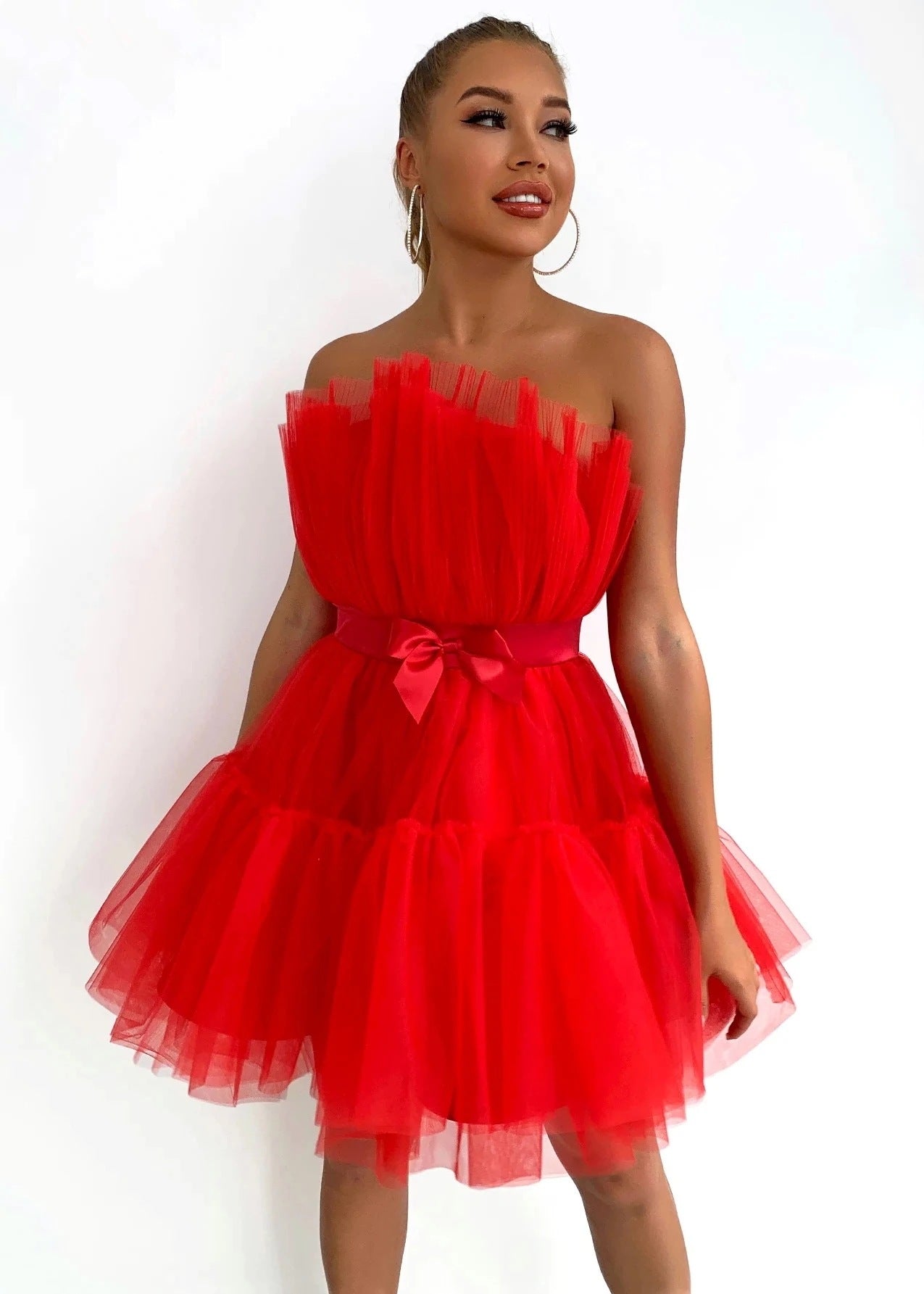 Top Mesh Graceful Bow Tutu Dress