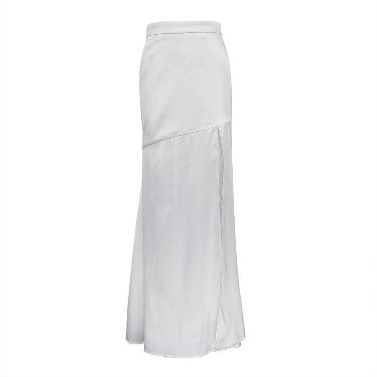 Side Slit High Waist Drooping Slim Fishtail Skirt