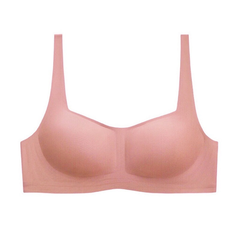 Korean Seamless Thin Small Breast Push up Wireless Soft Support Square Collar Tube Top Jelly Bra