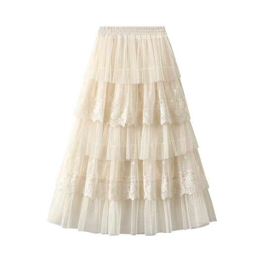 High Waist Slimming Gauzy Skirt