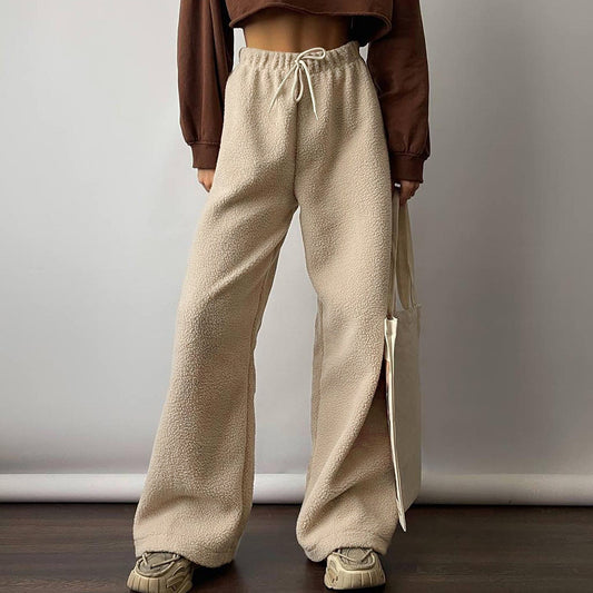 Lamb Wool Wide Leg Trousers