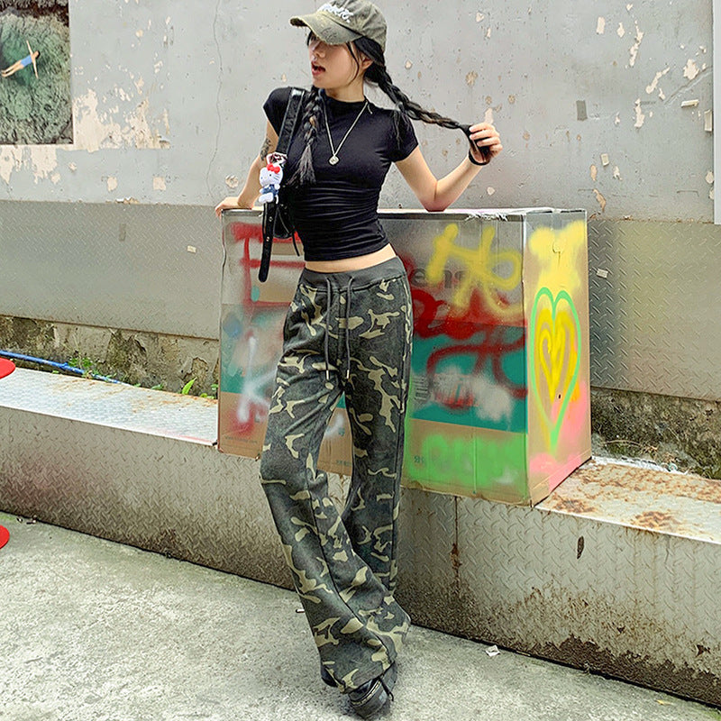 Camouflage Sexy High Waist Slimming Mop Camouflage Pants