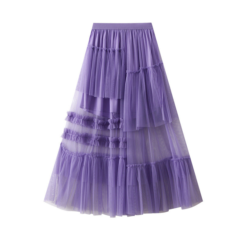Irregular Asymmetric Tulle Skirt