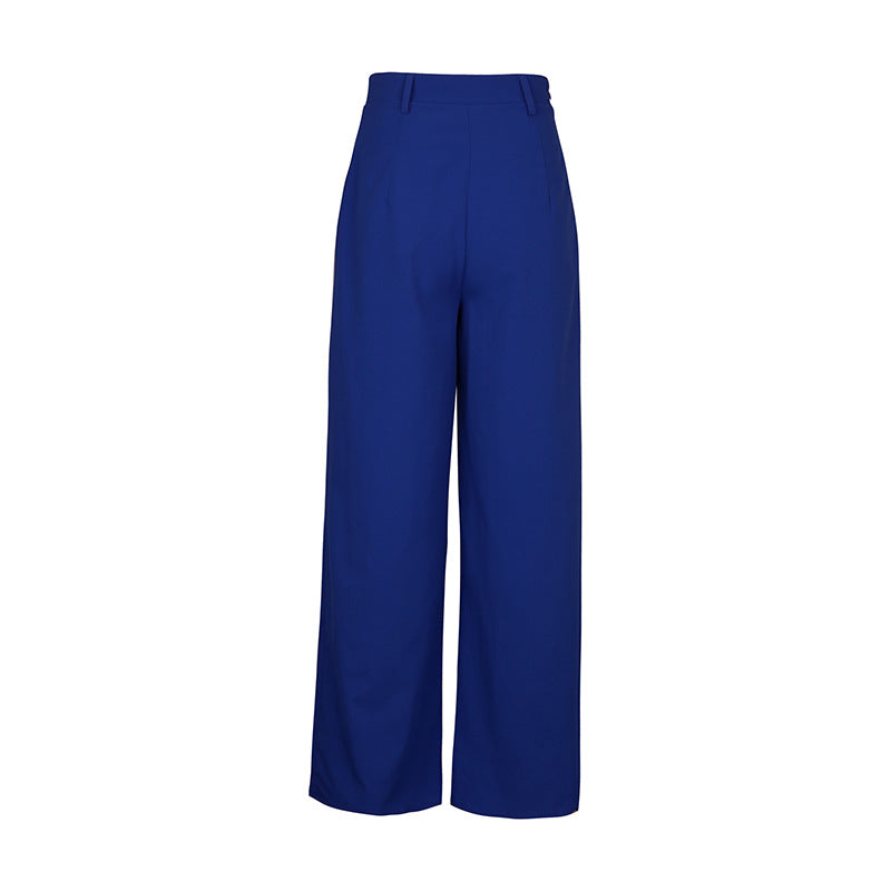 Slim Fit Slimming Blue Wide Leg Pants