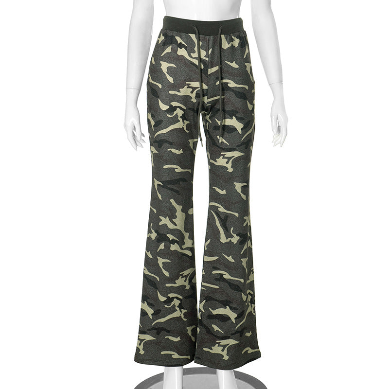 Camouflage Sexy High Waist Slimming Mop Camouflage Pants