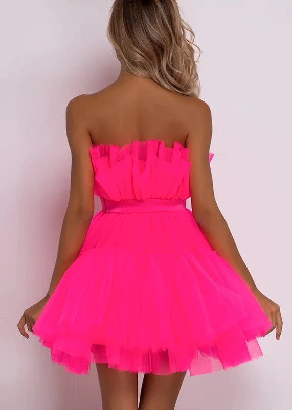 Top Mesh Graceful Bow Tutu Dress