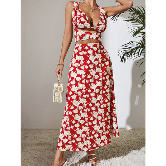 Summer Cool High Waist Backless Flattering Red Dress