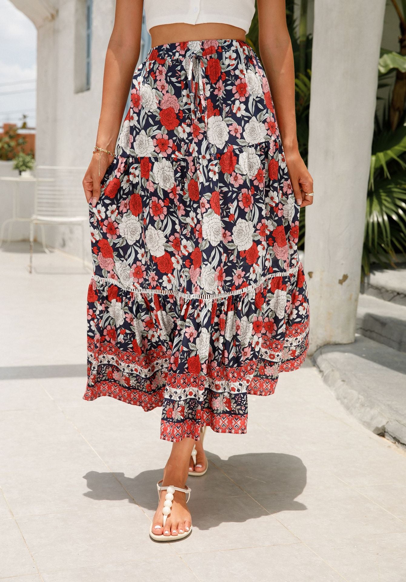 Rayon Bohemian Beach Vacation Skirt